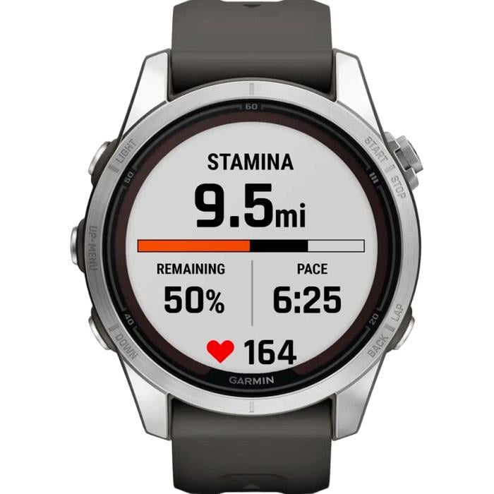 Смарт-часы Garmin Fenix 7S Pro Solar Edition 42 мм Silver with Graphite Band (010-02776-00) - фото 4