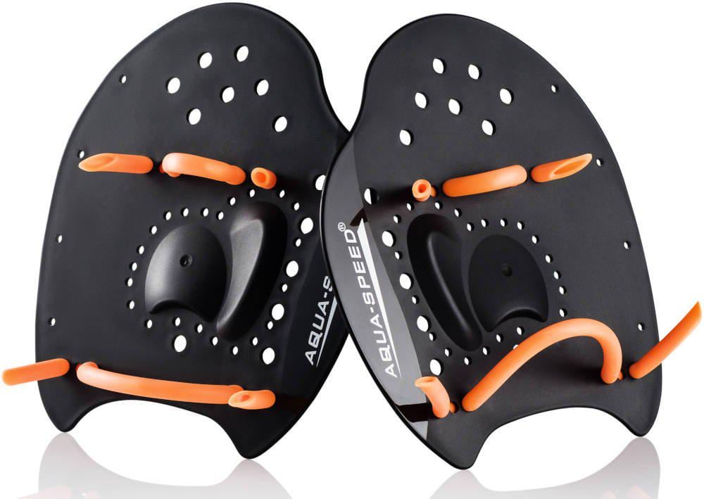 Лопатки для плавания Aqua Speed Skill Paddle 1790 Уни M 18,5х17 см Черный/Оранжевый