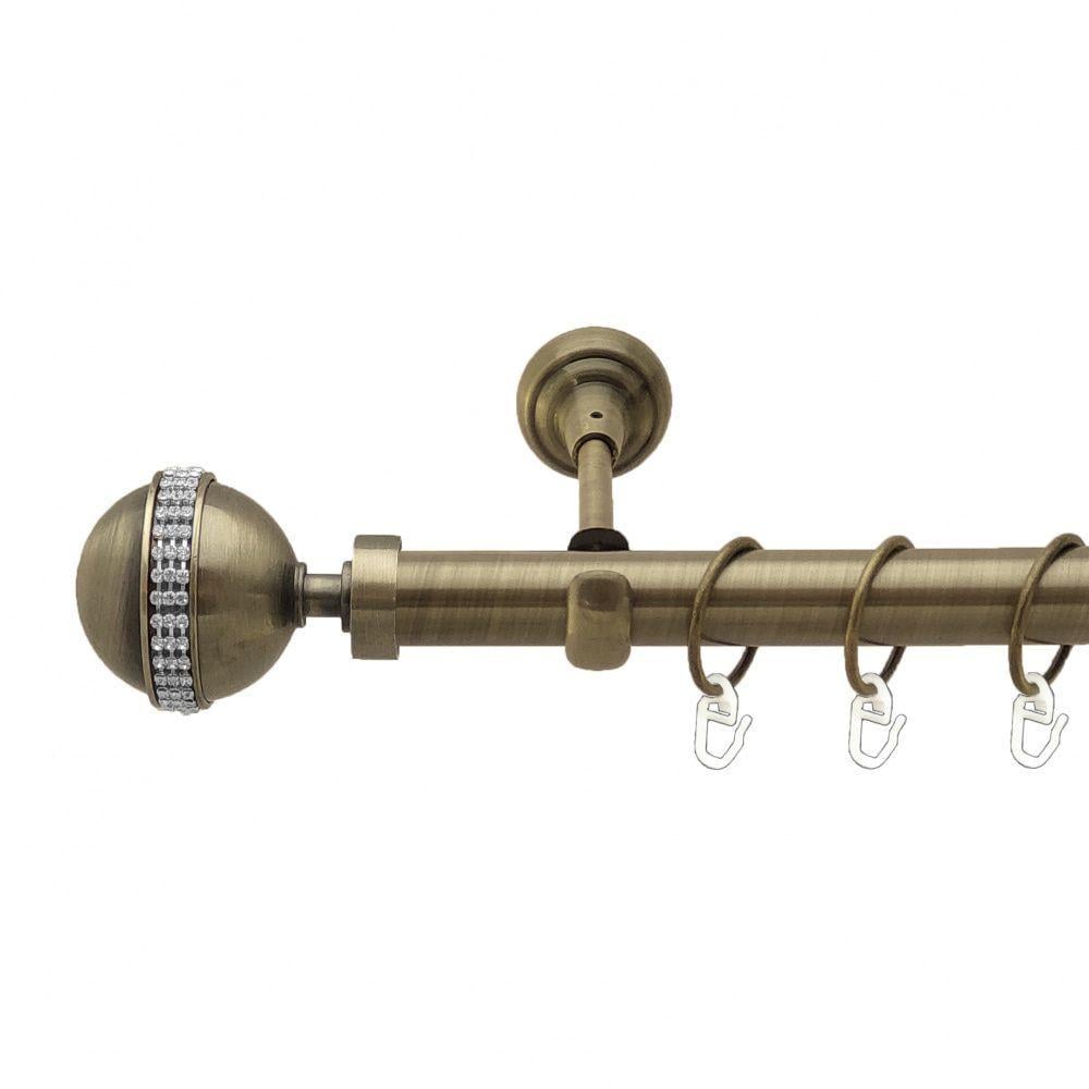 Карниз для штор Orvit Авея однорядный гладкий 25 мм 300 см Антик (4223925)