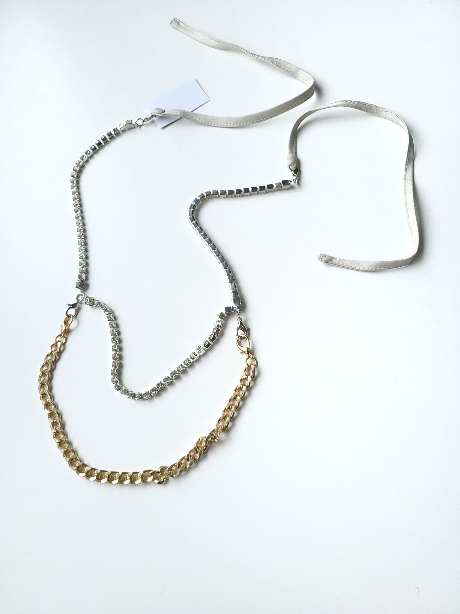 Пояс с камушками Без бренду Серебристый/Золотой (10815)