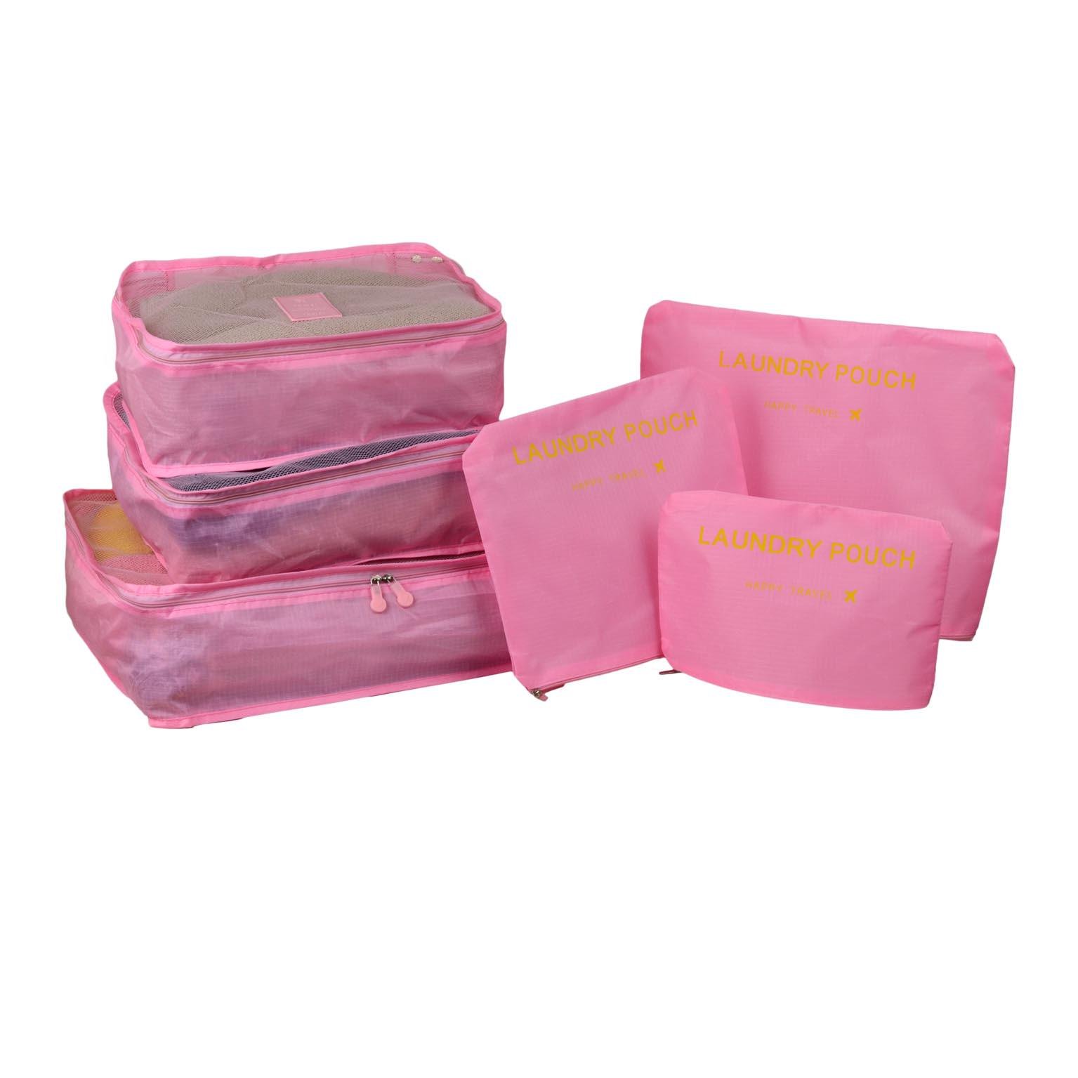 Набор органайзеров для путешествий и дома 6в1 нейлон водоотталкивающий Розовый (КДО-15-3) - фото 1 Набор органайзеров для путешествий и дома 6в1 нейлон водоотталкивающий Розовый (КДО-15-3) - фото 1