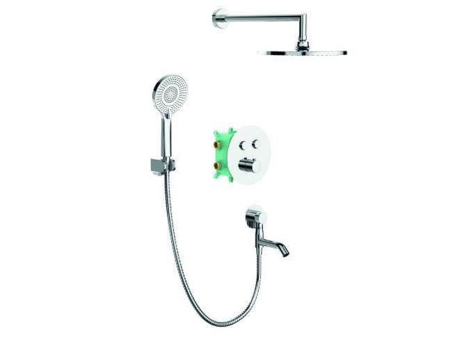 Душевая система встраиваемая KOER KB-67012-01 с термостатом Хром (KR4728)