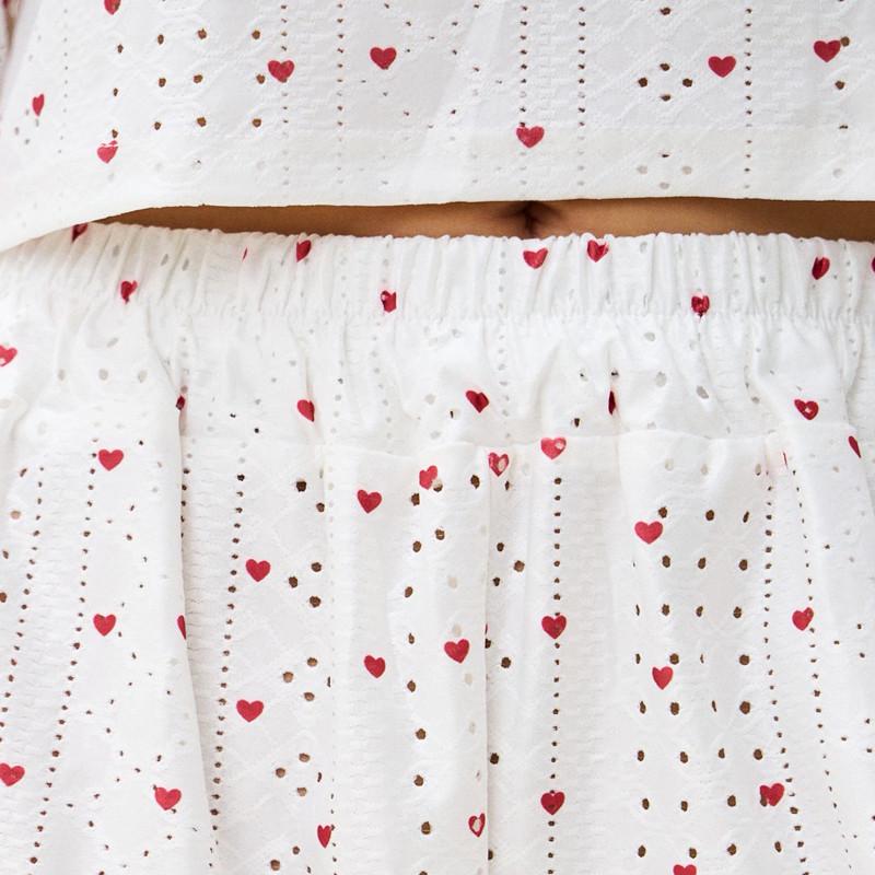 Пижама-комплект женская Lesko SM24107AYH Красные сердца футболка и шорты XL Белый (28525453) - фото 6 Пижама-комплект женская Lesko SM24107AYH Красные сердца футболка и шорты XL Белый (28525453) - фото 6