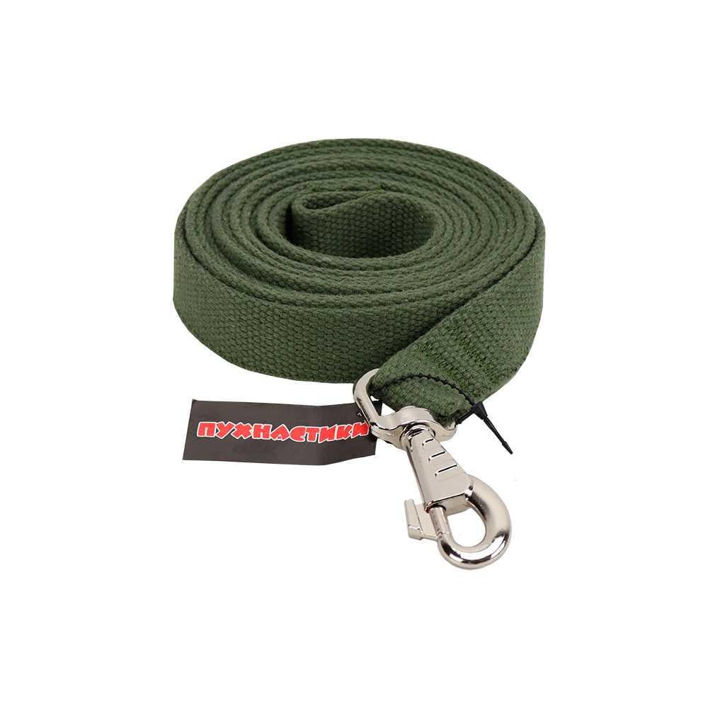Поводок для собак брезентовый Пушистики 3 м х 25 мм Зеленый