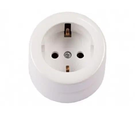 Розетка накладная с заземлением Luxel Белый (1030)