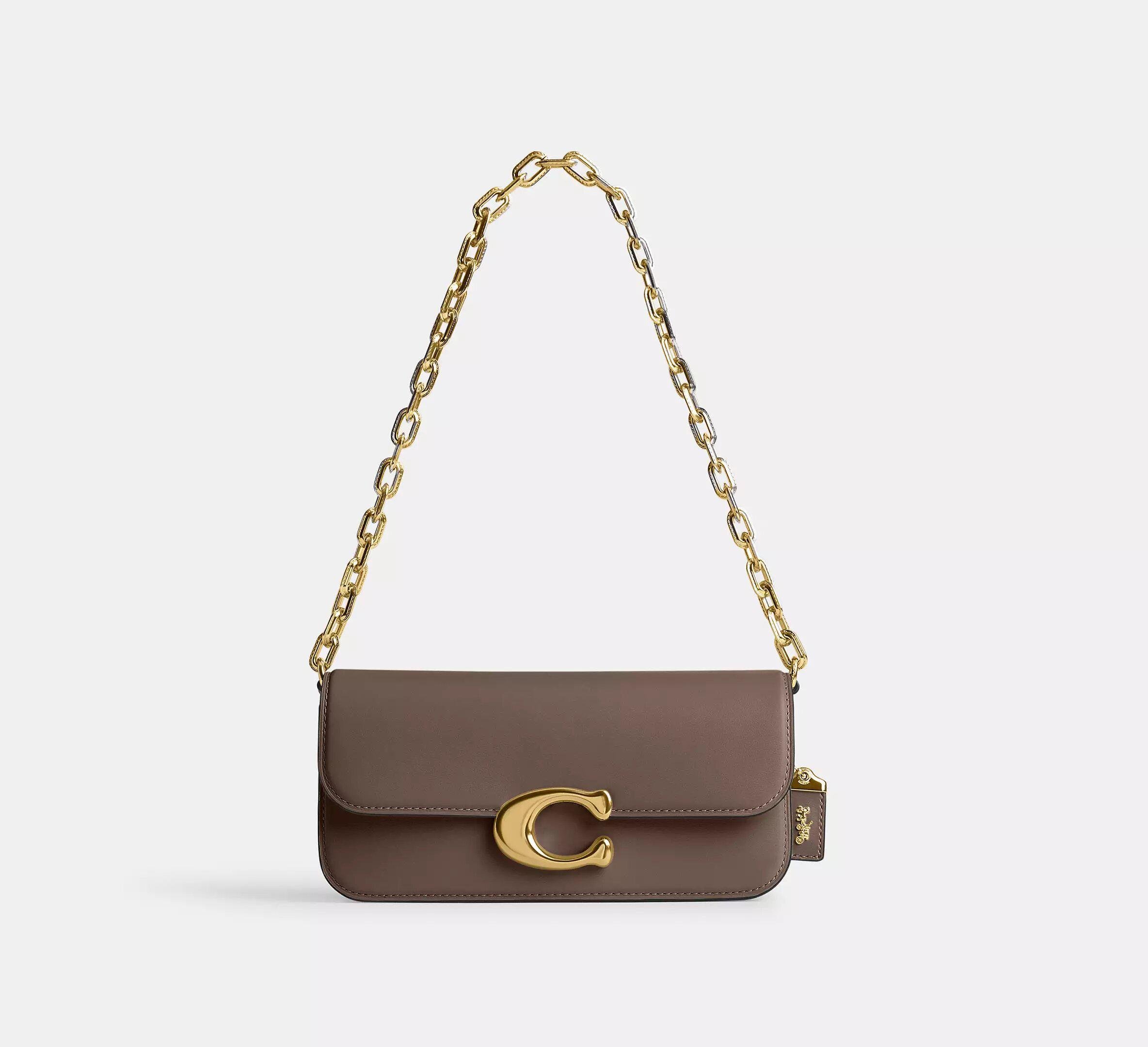 Сумка женская Coach Idol Bag 23 brass/dark stone Коричневый Сумка женская Coach Idol Bag 23 brass/dark stone Коричневый