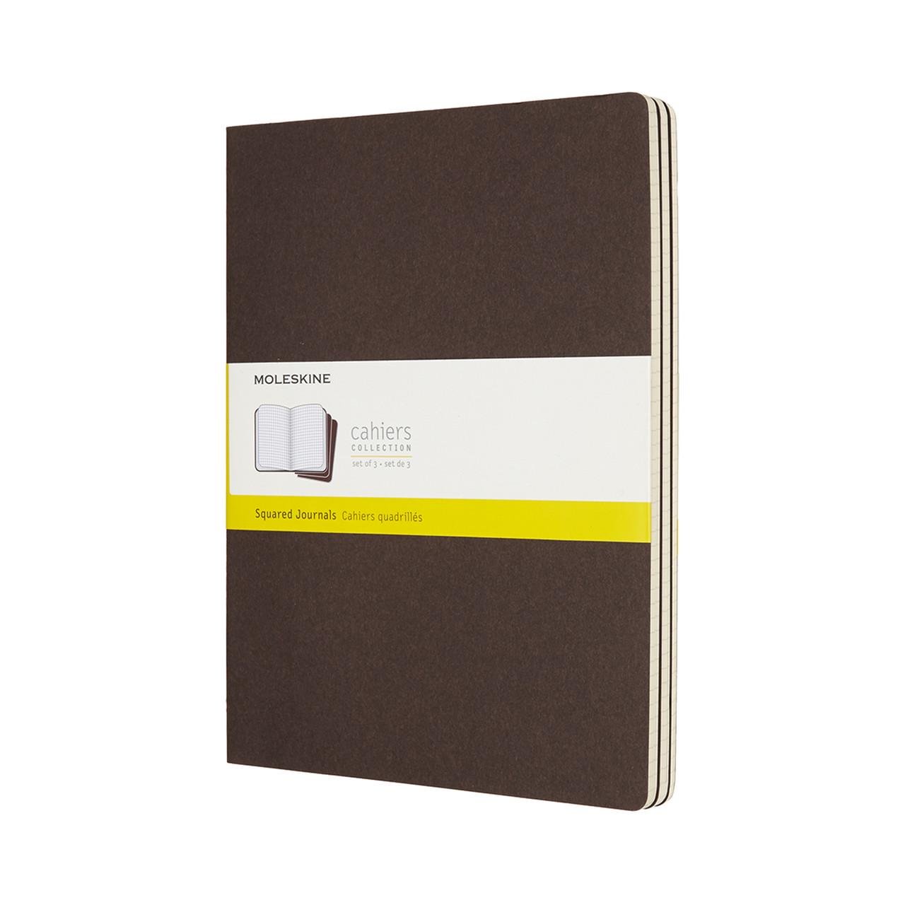 Блокнот Moleskine Cahier большой 120 страниц в клетку коричневый 19х25 см (8055002855310)