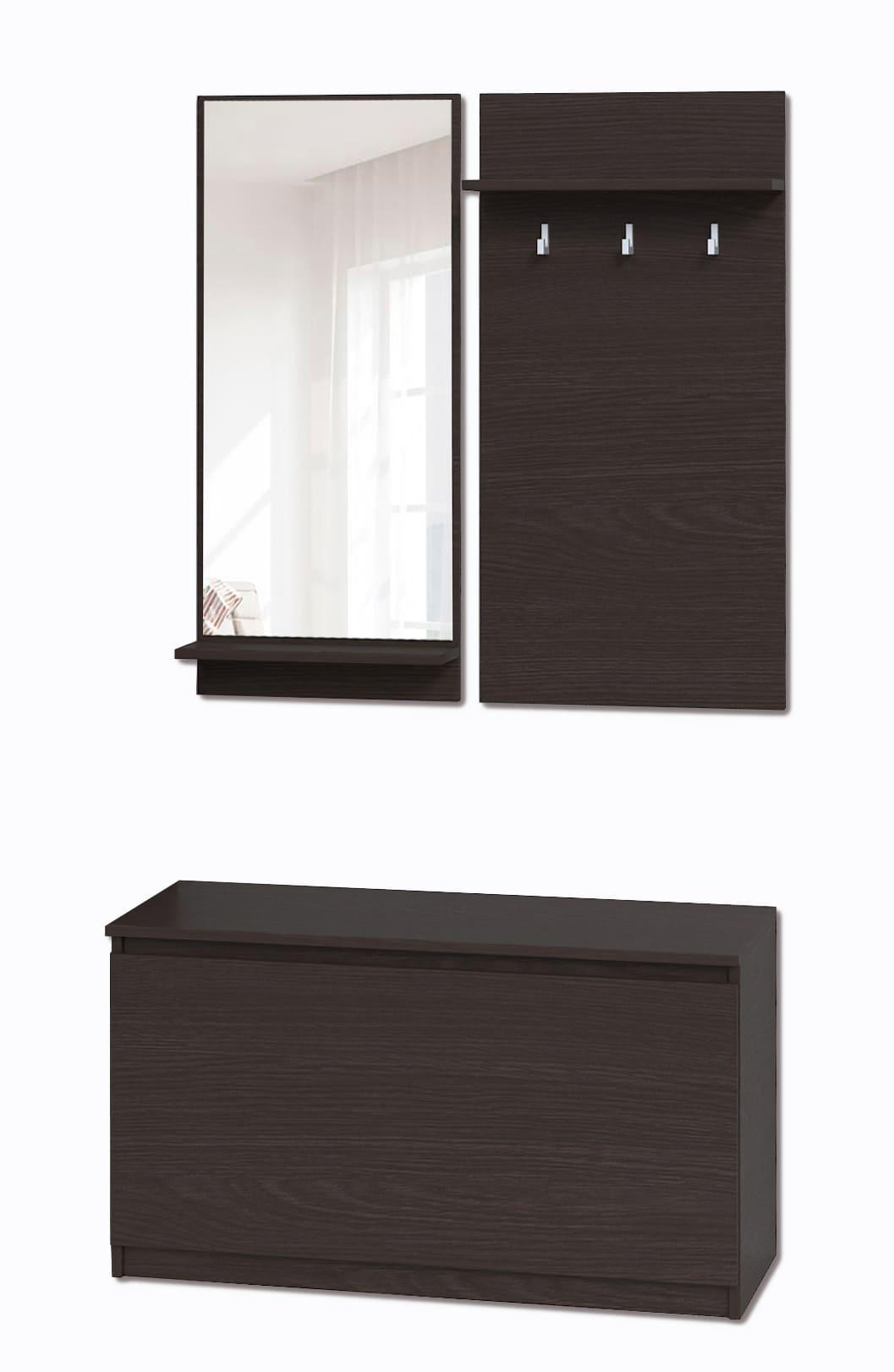 Прихожая современная компактная Мастер Форм Брайт 900х376х2000 мм Венге магия (20697)
