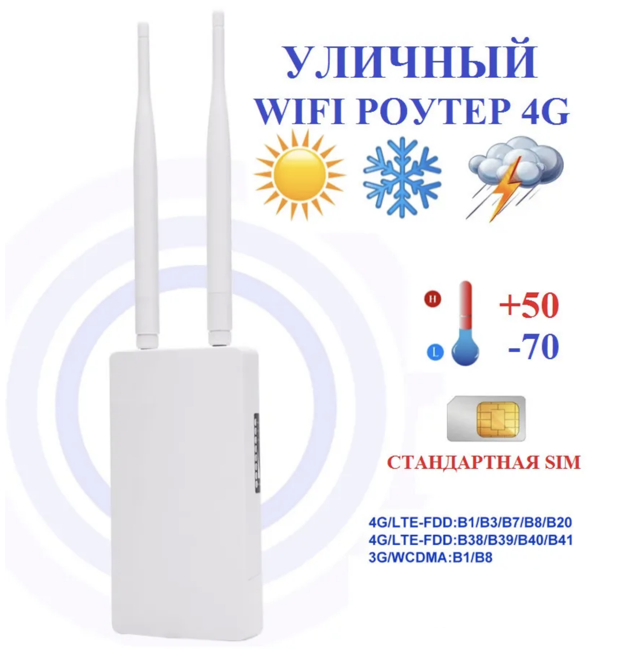 Роутер WIFI 4G LTE для Київстар/Лайф/Водафон Білий (1683196387) - фото 2