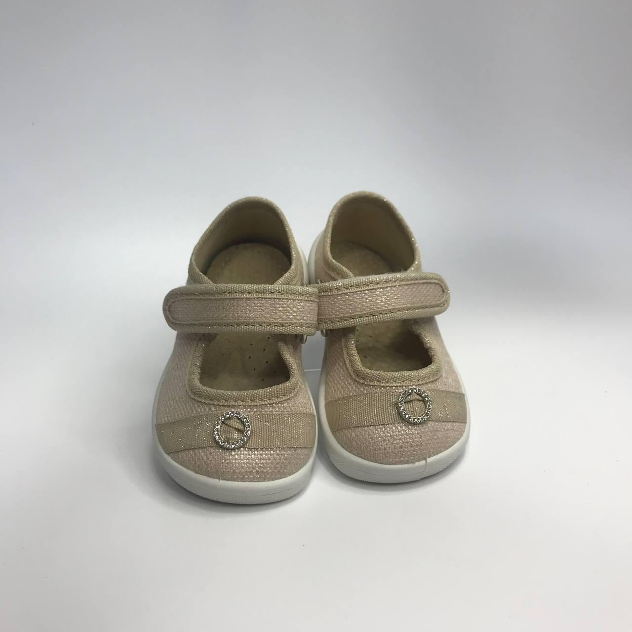 Тапочки Waldi текстильные для девочки р. 24 15,5 см Золотой (311-851)