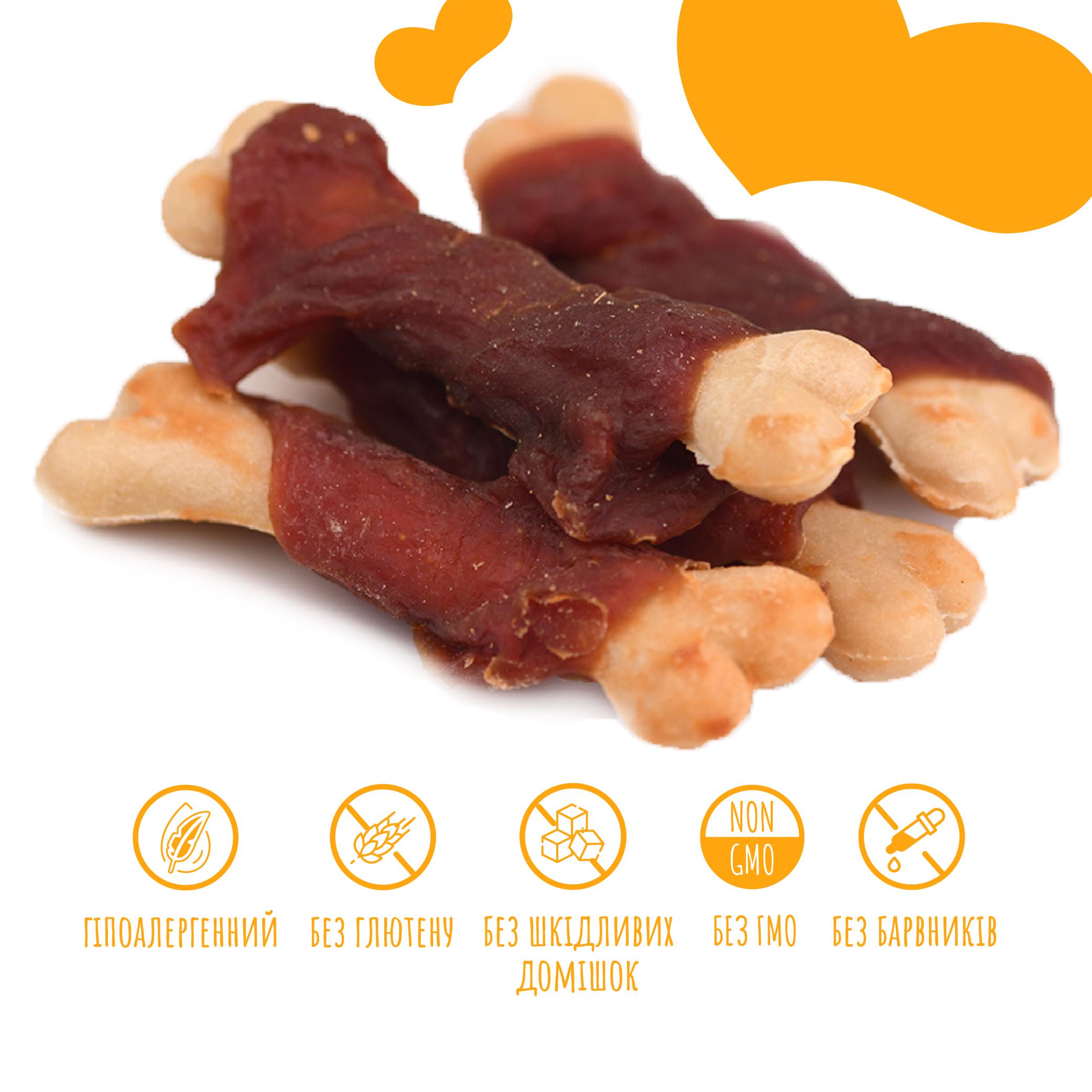 Ласощі для собак MAVSY Calcium bone with duck for dogs Качина ніжка з кальцієм 100 г (13501970) - фото 4