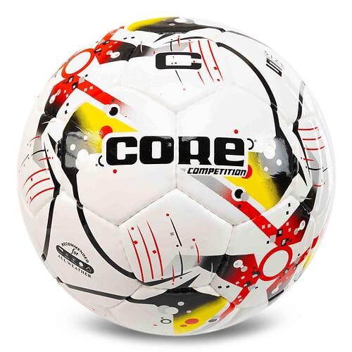 М’яч футбольний CORE COMPETITION FB-7584 №5 PU ламінований зшитий вручну Біло-жовтий (31773333)