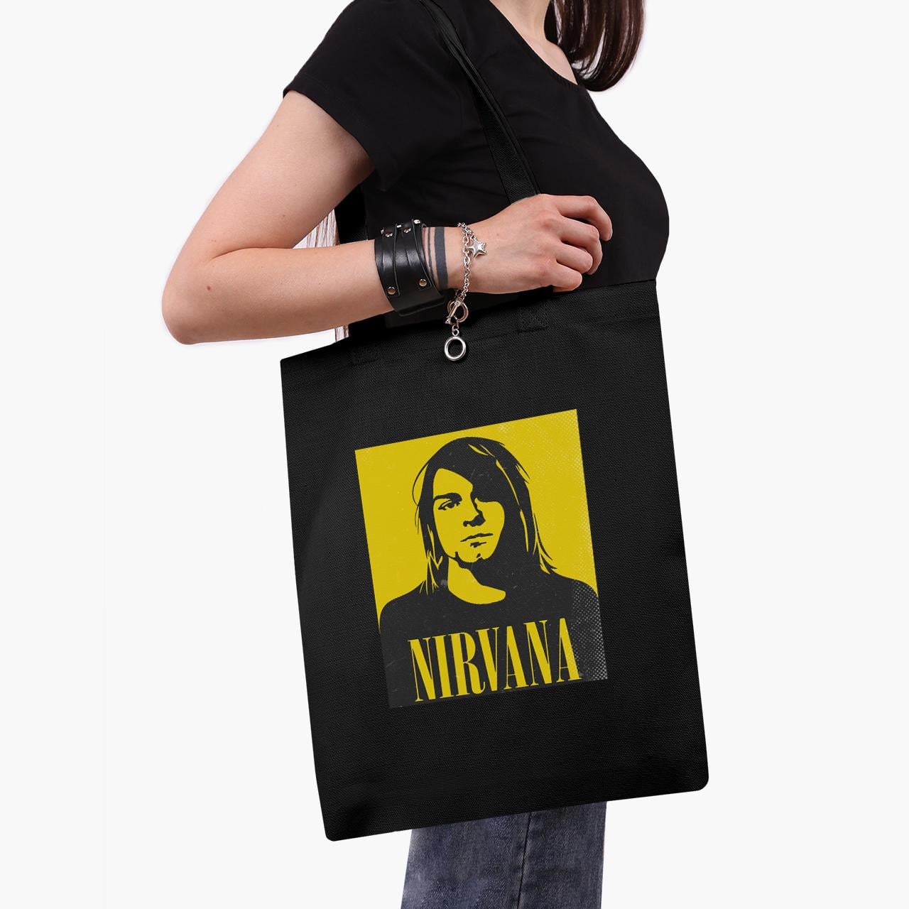 Эко сумка шоппер Kurt Cobain Nirvana 41x35 см Черный (9227-2970-BK)