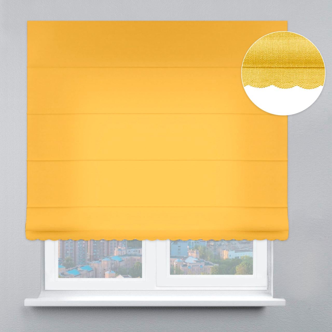 Римская штора велюр с ажуром 210х170 см Желтый (12449303)