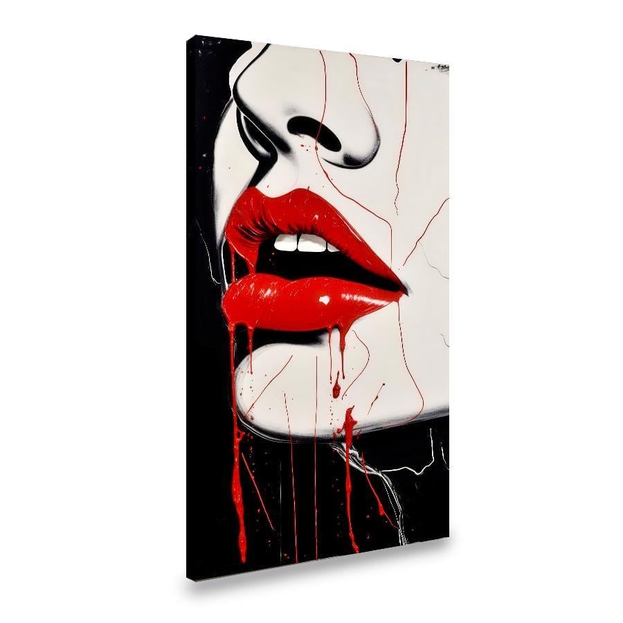 Картина на полотні Спокусливі червоні губи дівчини 80x40 см (180VP_L)