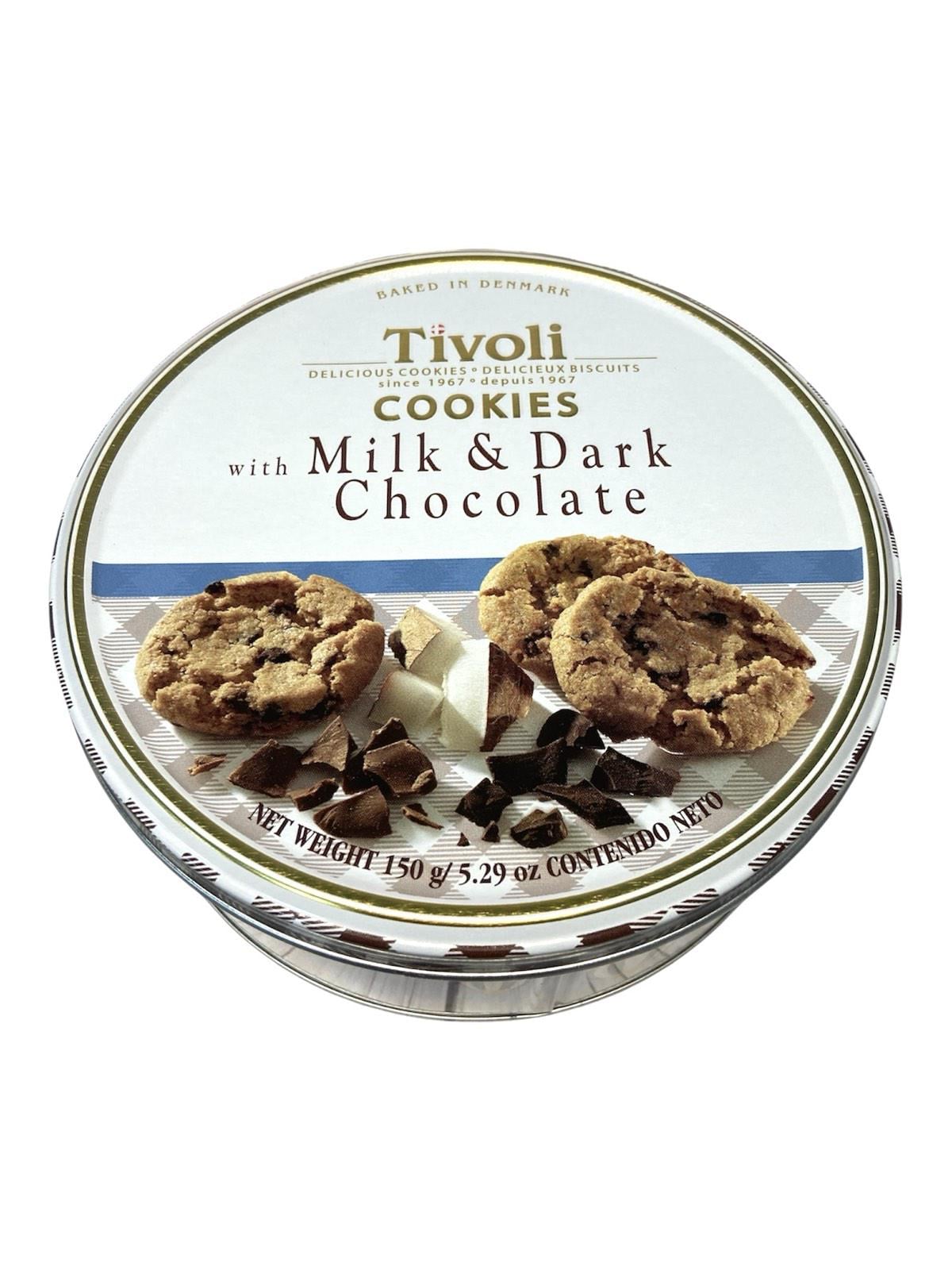 Печенье сливочное Tivoli Tin Milkand Dark Chocolate с молочным и черным шоколадом 150 г (60935)