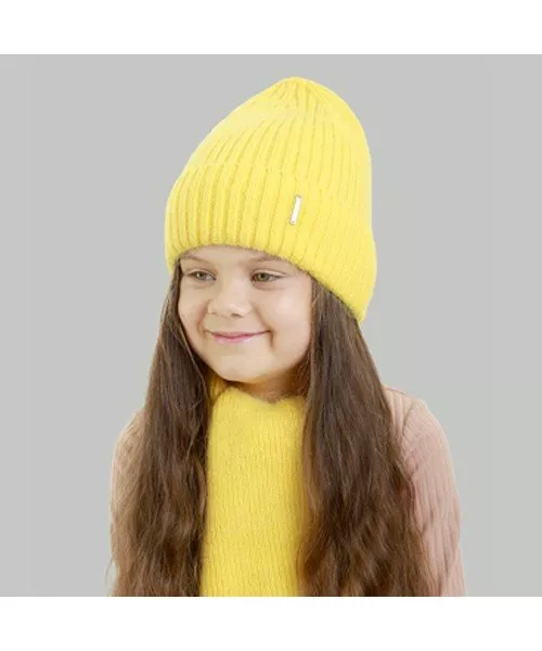 Комплект шапка та шарф дитячий Elf Віолетта р. 54 Яскраво-жовтий (OK001166)