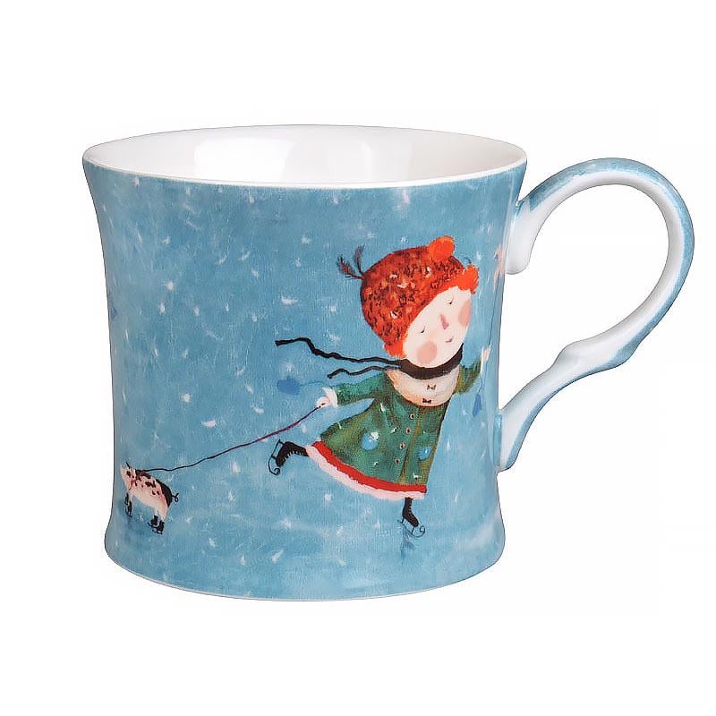 Чашка фарфоровая Lefard Зимняя прогулка 270 мл Синий (924-445)