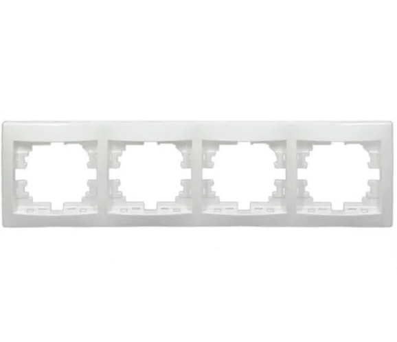 Рамка четверная Lezard Mira горизонтальная Белый (26284806)