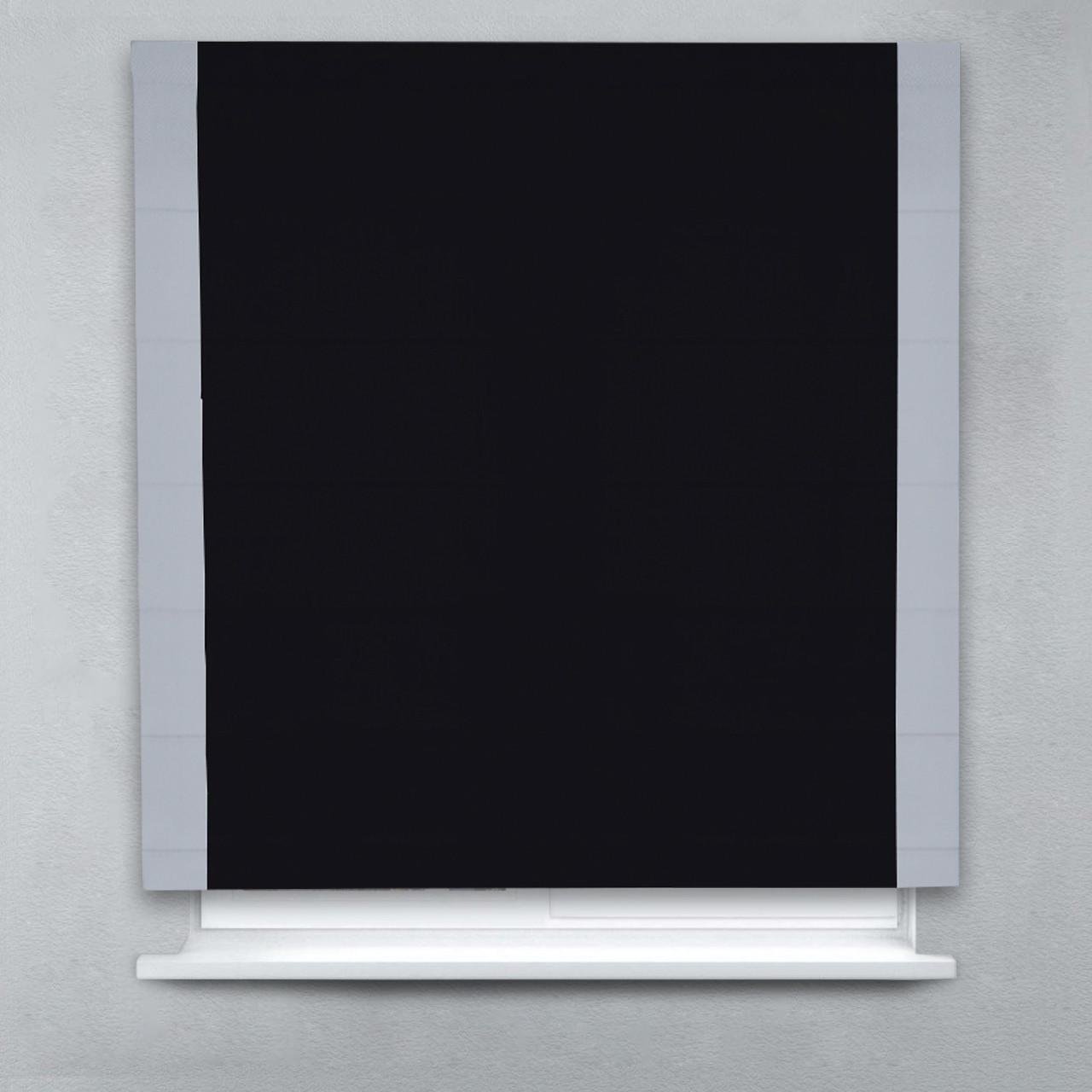 Римская штора Блэкаут Перфект с кантами по бокам 240х170 см Черный/Светло-серый