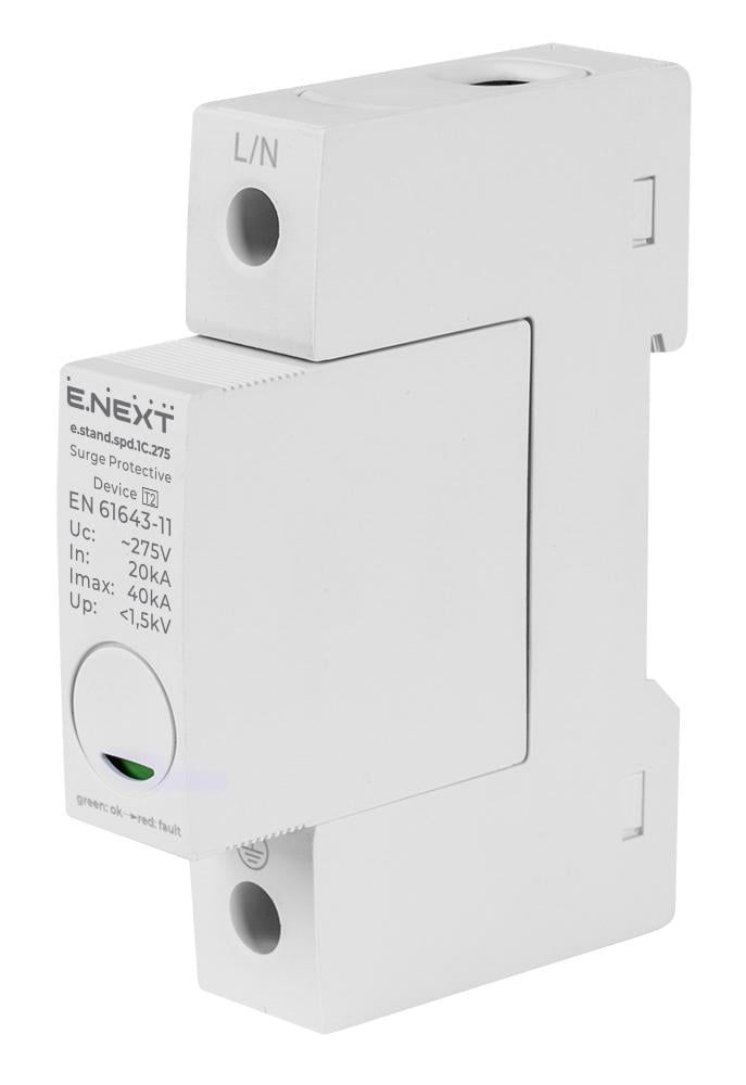 Обмежувач перенапруги E.NEXT e.stand.spd.1С.275 1P 40кА 275 клас 2 C (s076005)