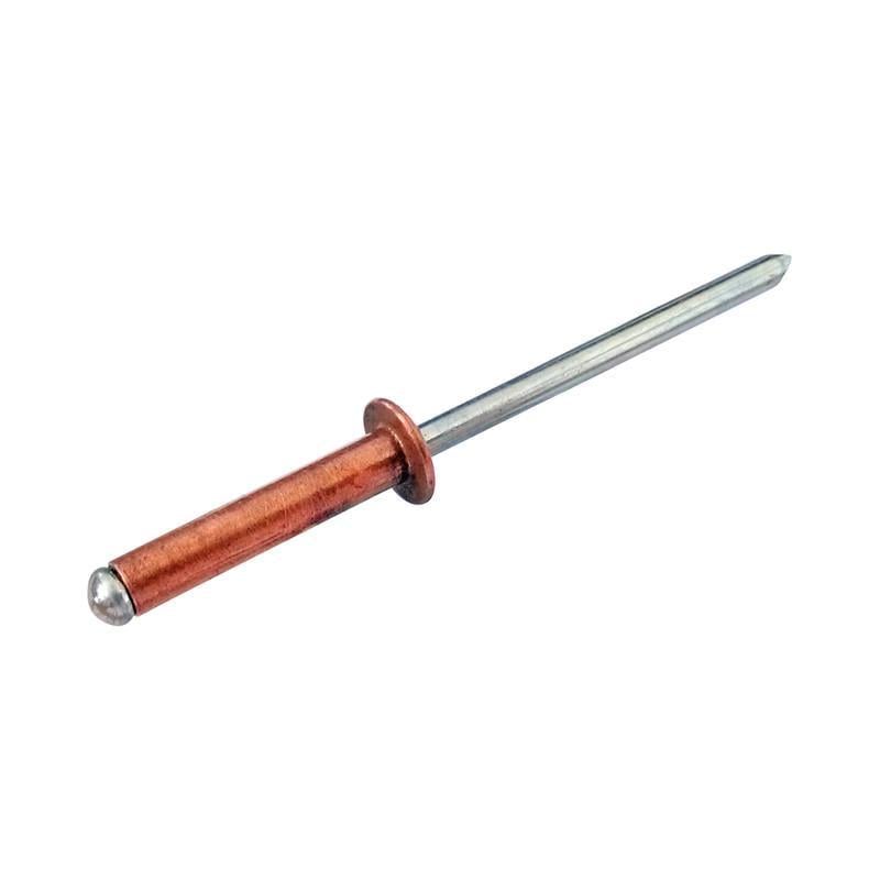 Заклепка Rivettop RF ISO16582 4х8 прижим 3,5-5 мм медь/сталь плоская головка 100 шт. (9700C000097400800C)
