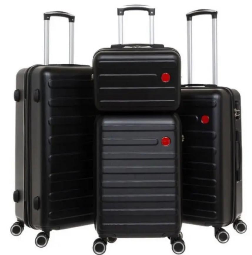 Комплект чемоданов на колесах Flowers 1 4 шт. Черный (2104619236)