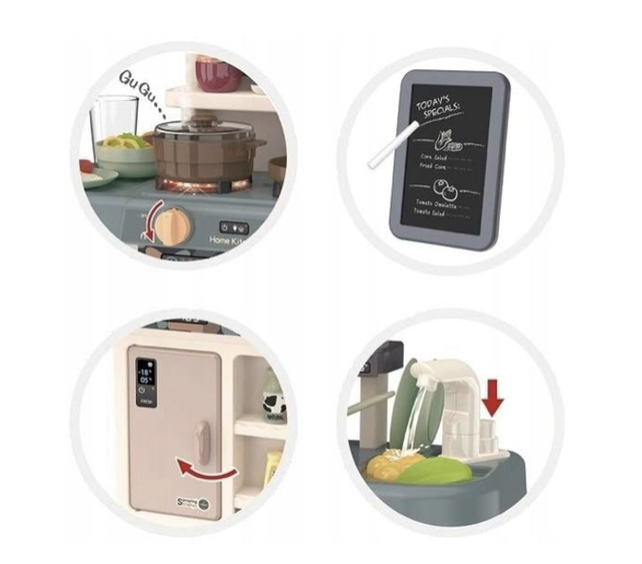 Дитяча кухня Fun Game 889-221 з водою/парою/світлом/звуком 42 предмети Сірий (2698804670) - фото 4 Дитяча кухня Fun Game 889-221 з водою/парою/світлом/звуком 42 предмети Сірий (2698804670) - фото 4