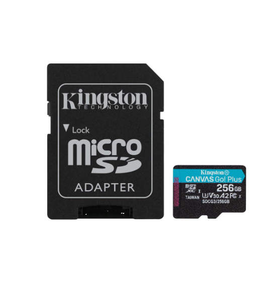 Карта памяти Kingston microSDXC 256 Гб Class 10 UHS-I V30 + SD-адаптер (SDCG3/256GB)