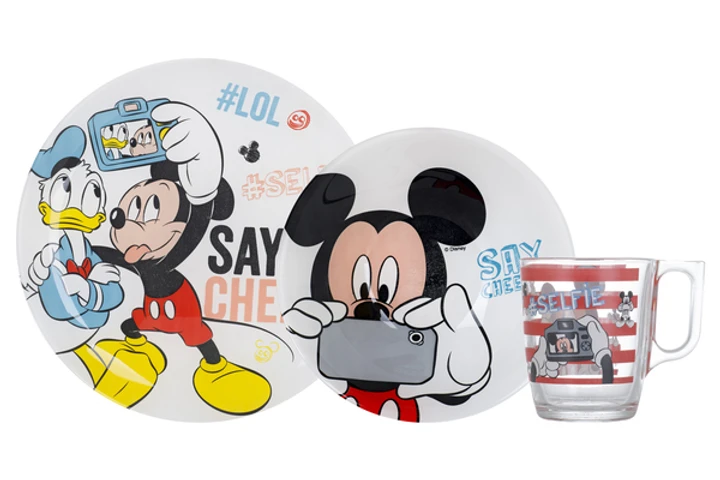 Набір посуд для дітей Luminarc Disney Party Mickey 3 пр. Білий (N5278)