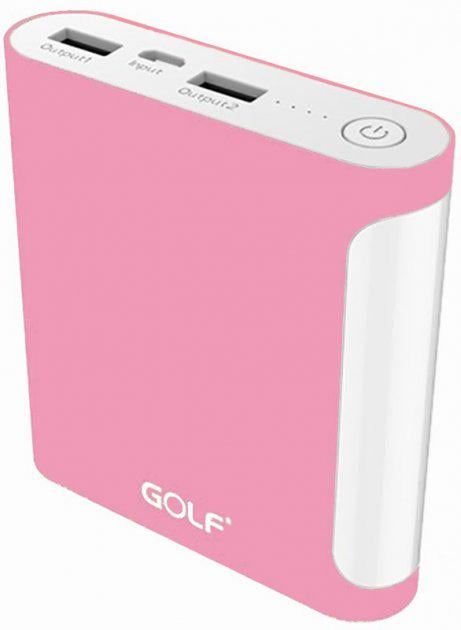 Зовнішній акумулятор Golf GF-D14 10000 mAh Рожевий (ftlx-649) - фото 1