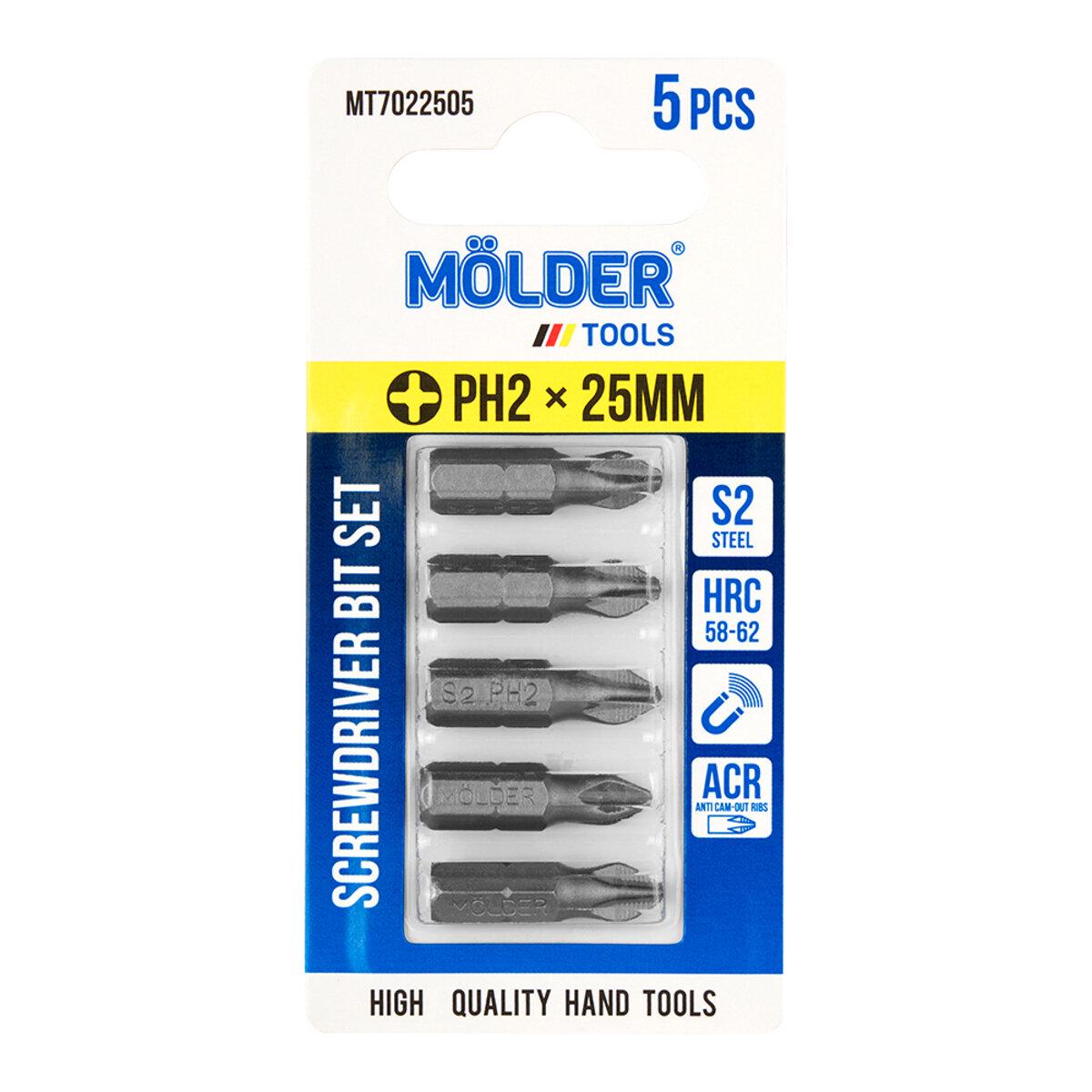 Набор битов Molder PH2x25 мм 5 шт. Набор битов Molder PH2x25 мм 5 шт.