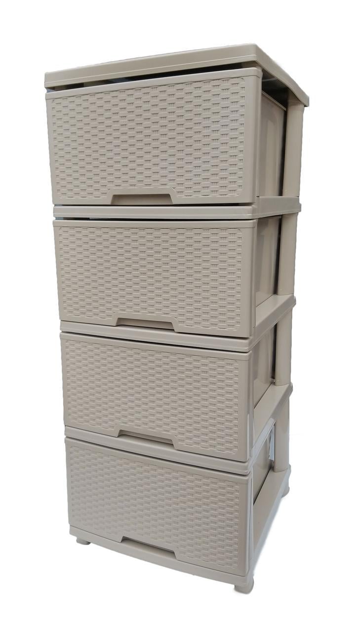Комод пластиковий 4 ящики 90,5х46,5х39,5 Бежевий (472758-Prob)