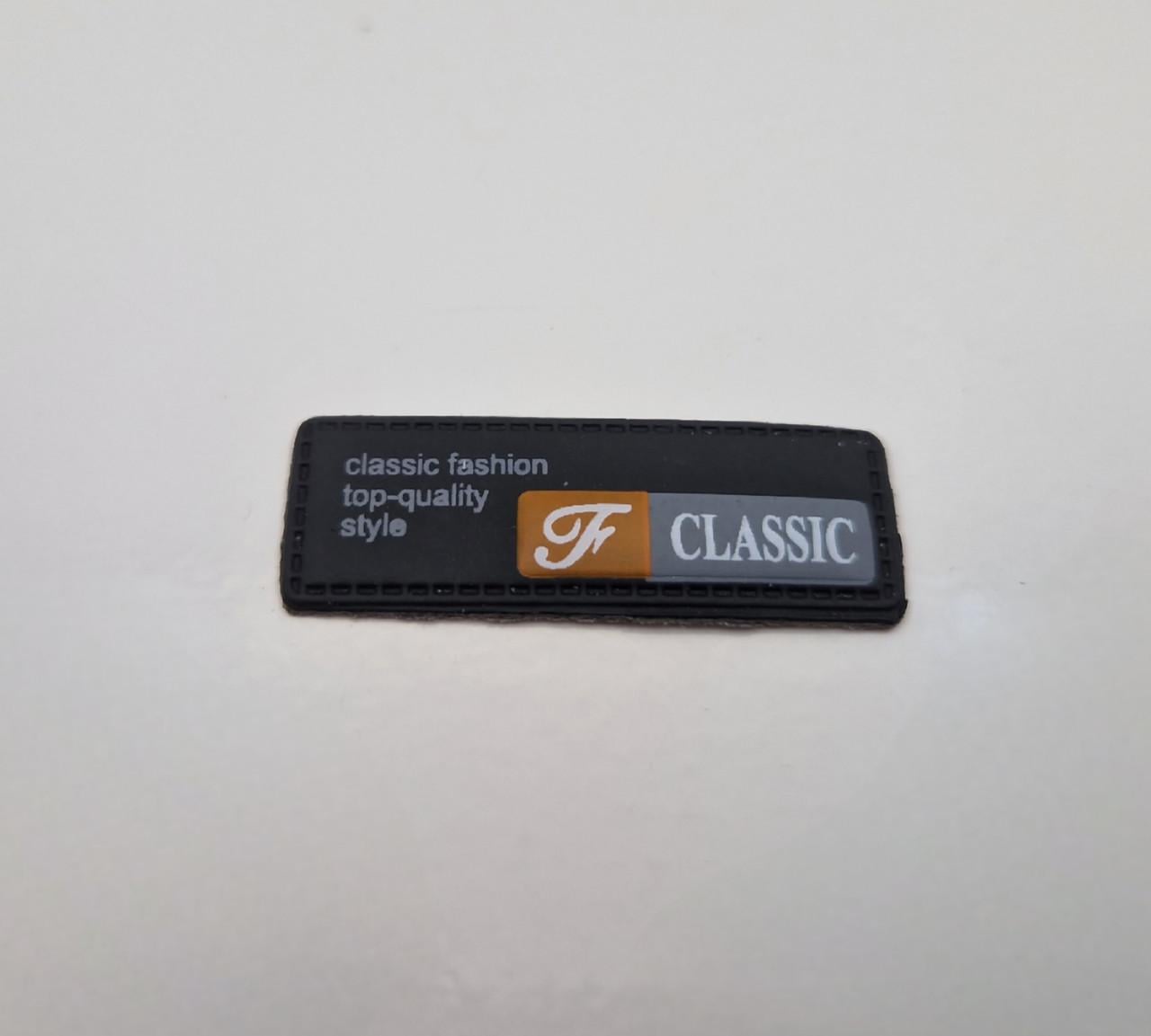 Нашивка пришивная текстильная с надписью Classic 3,8 см Черный (2374875175)