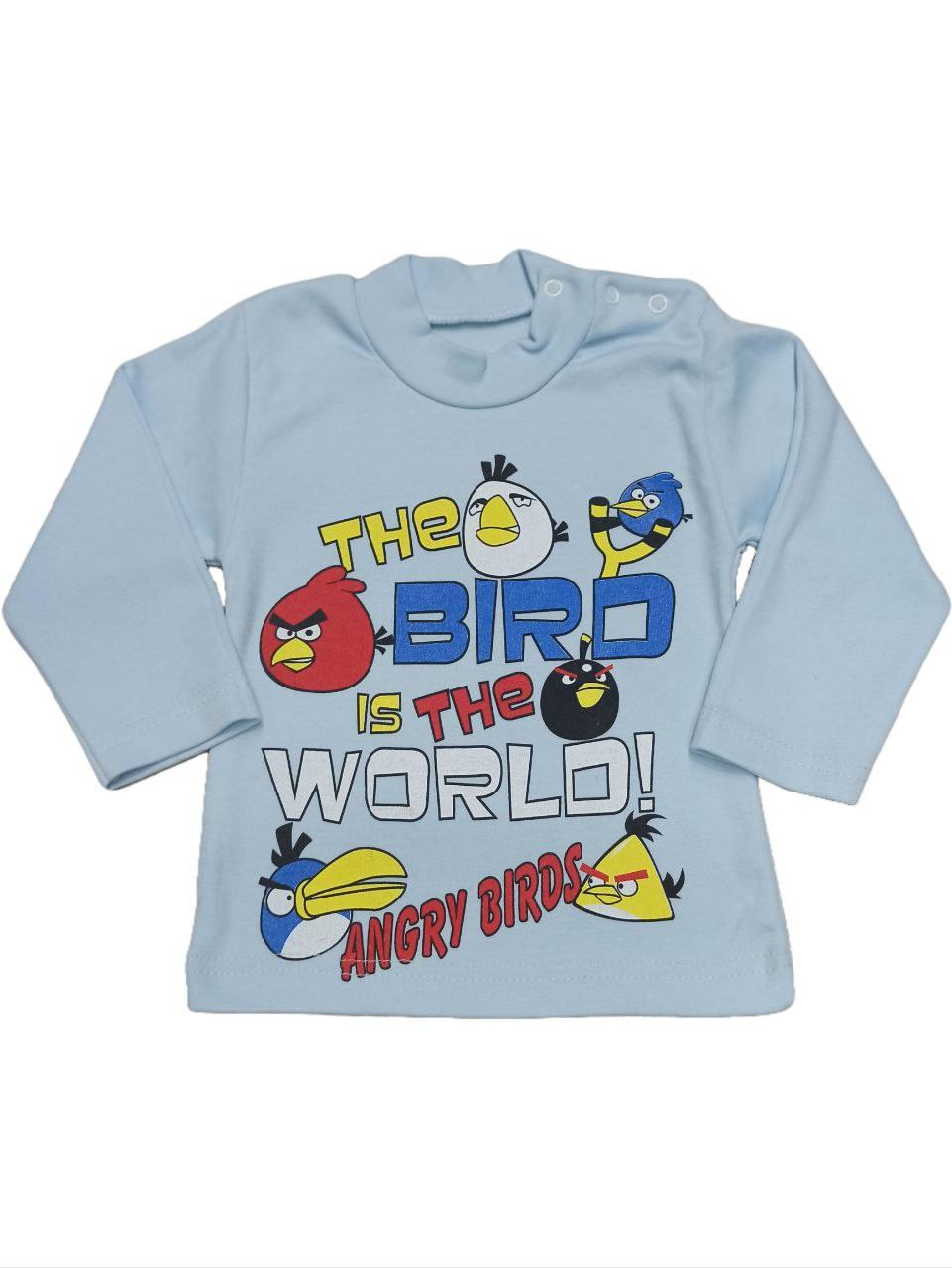 Джемпер с шелкографией 244 р. 26 69-72 см Светло-голубой