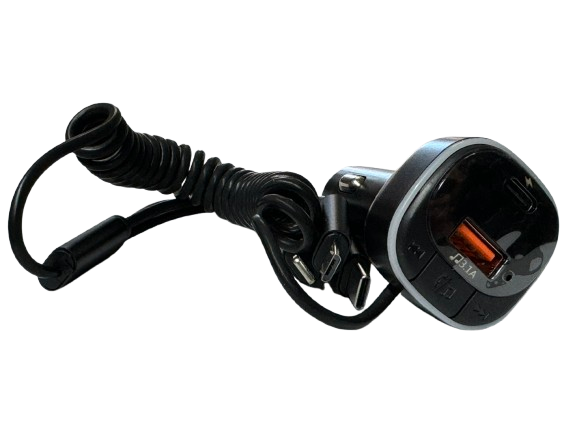 Модулятор FM С31 5в1 12-24v USB 5V-3,1A Type C 5V-3,1A 3in1 charging cable BT5.0 RGB-ambient light (C31) - фото 2