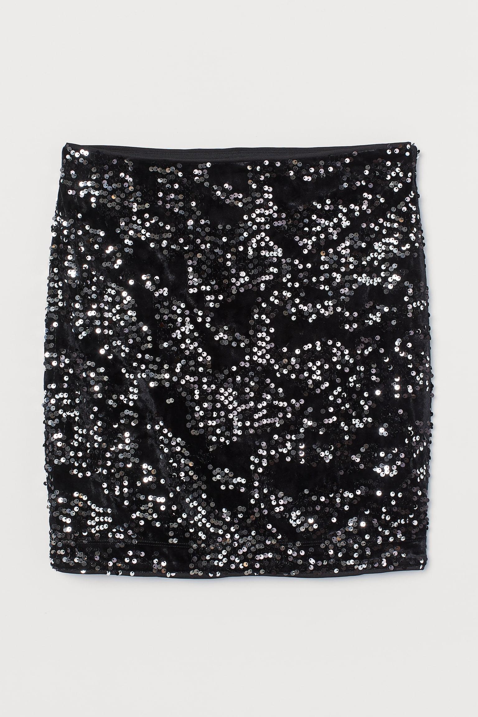 Юбка с пайетками S Черный (8103860wer)