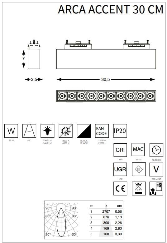 Светильник магнитный Ideal Lux Arca Accent 30 Cm 3000K (222929) - фото 4 Светильник магнитный Ideal Lux Arca Accent 30 Cm 3000K (222929) - фото 4