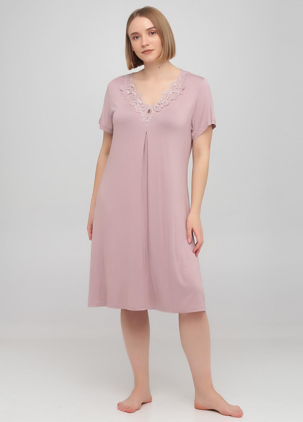 Ночная женская рубашка Cotpark 4XL Пудровый (13381-B-23)