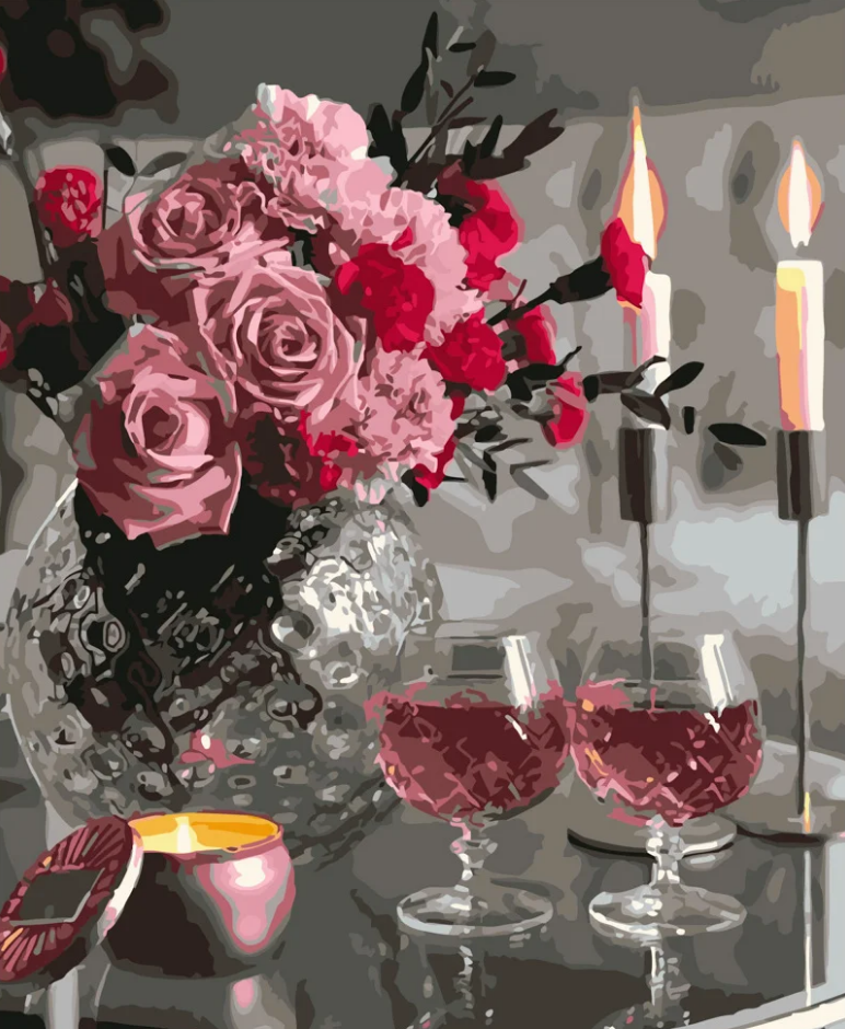 Картина по номерам Strateg Ужин при свечах 40x50 см (GS523)