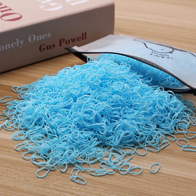 Резинки силиконовые для волос 1000 шт. Голубой (778653)