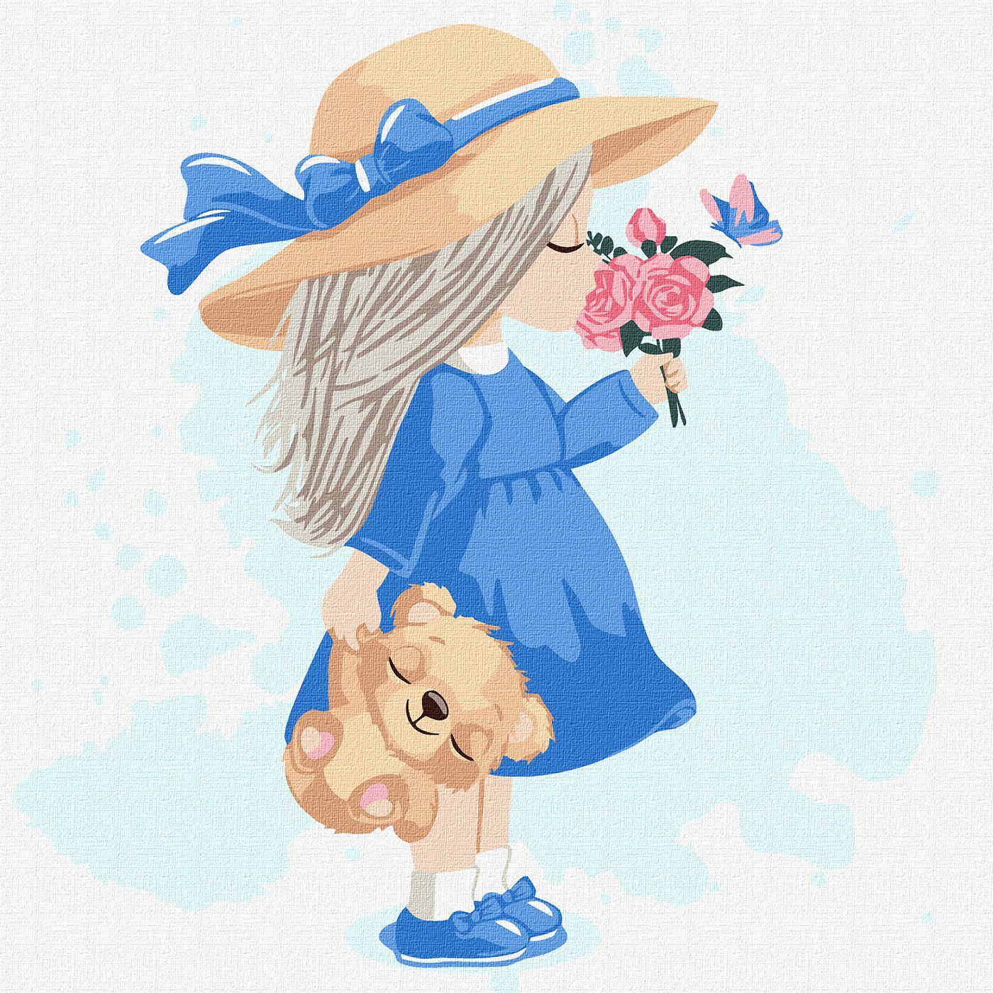 Набір 7+ для розпису по номерах Ideyka Маленька дівчинка КНО6092 30x30 см (MTT-177734)