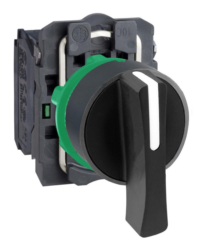 Переключатель IO-II Schneider Electric Harmony XB5 2NO 22 мм LED 230V 3 положения Черный (XB5AJ33)
