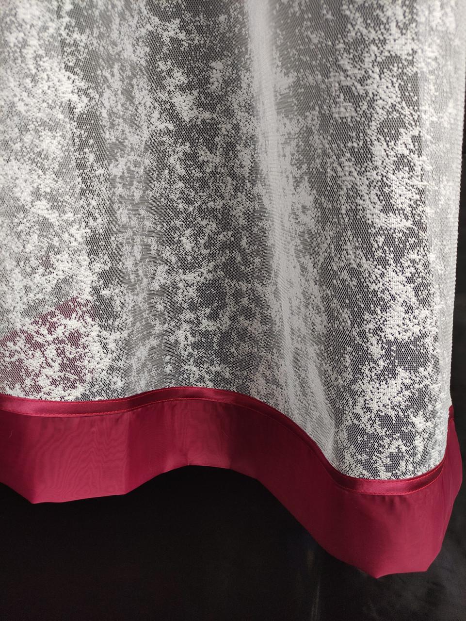 Занавеска аркой 280х165 см Белый с бордовым (шимр-01) - фото 2 Занавеска аркой 280х165 см Белый с бордовым (шимр-01) - фото 2