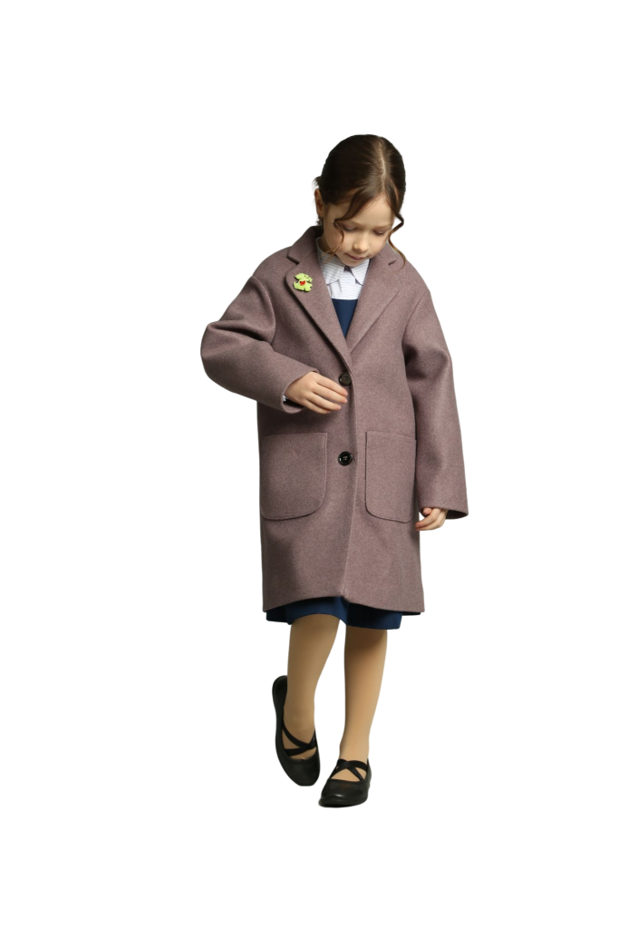 Пальто дитяче для дівчинки демісезонне 122-128 см Капучино (Pcap/122-128) - фото 5