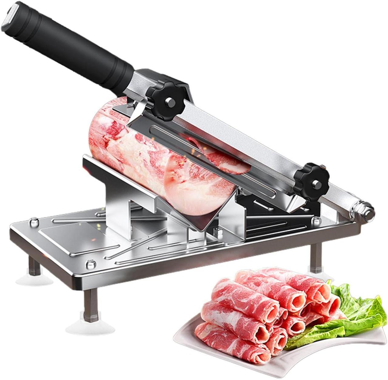 Ручной слайсер Food Slicer YK114 для нарезки мясных/колбасных и сырных изделий из нержавеющей стали Silver (784779548) - фото 2