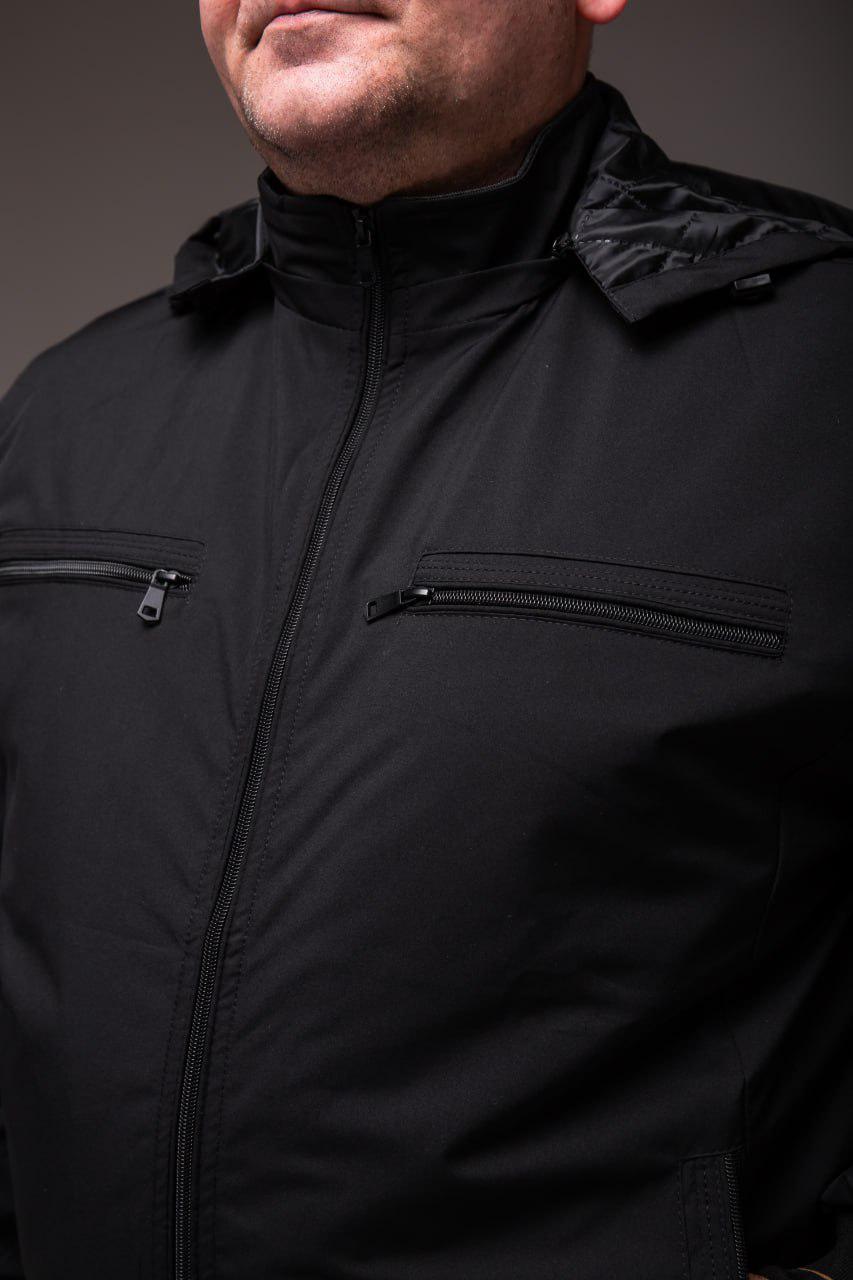 Ветровка мужская демисезонная батал р. 68 Черный (2428/4) - фото 4