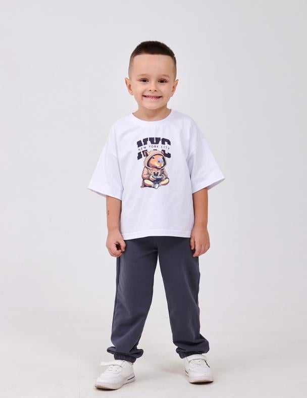 Футболка для мальчика Smil Стрейчевый кулир 92 см Белый (110869-1)