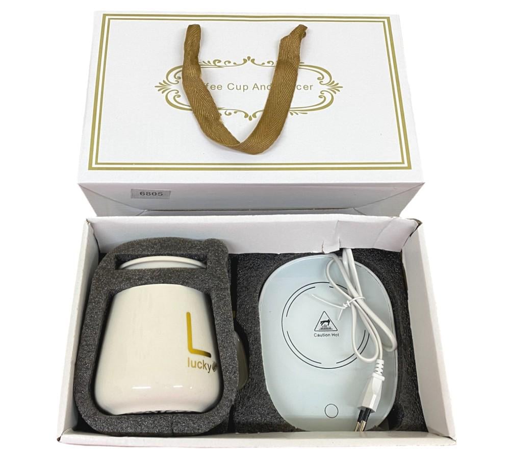 Набір чашка керамічна з підставкою з підігрівом 450 мл Білий (6805) - фото 2 Набір чашка керамічна з підставкою з підігрівом 450 мл Білий (6805) - фото 2