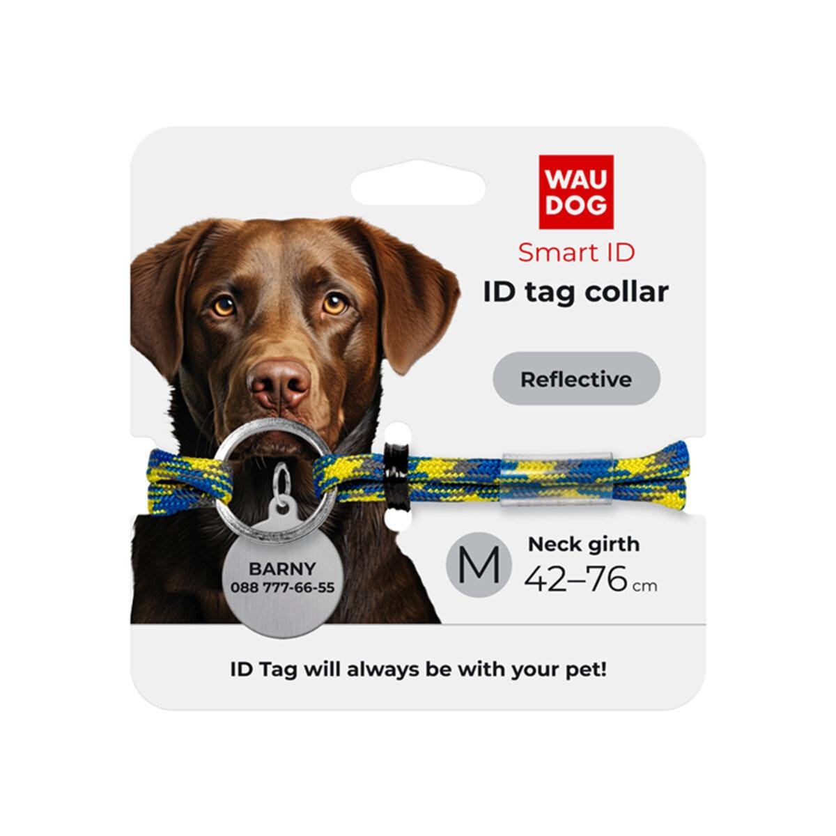 Шнурок для адресника из паракорда Waudog Smart ID светоотражающий Colors of freedom М D 4 мм 42-76 см (361-4020 Col)